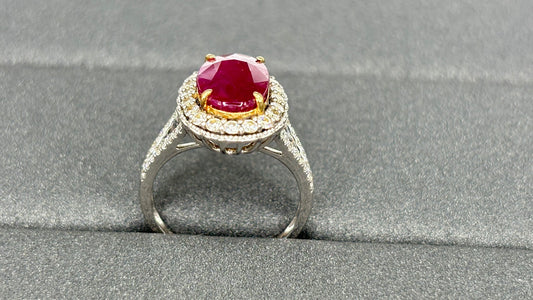 A RUBY RING GRS BURMA