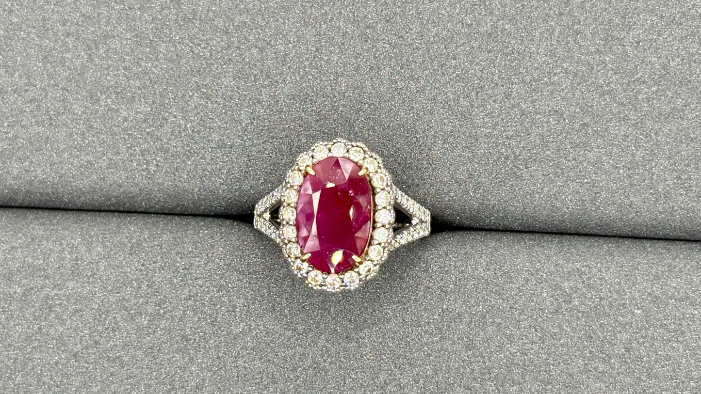 A RUBY RING GRS BURMA