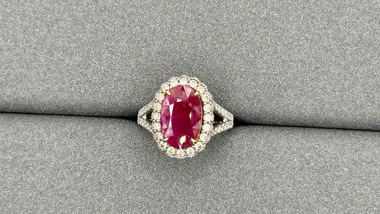 A RUBY RING GRS BURMA