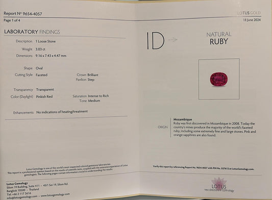 A MOZAMBIQUE RUBY UNHEAT